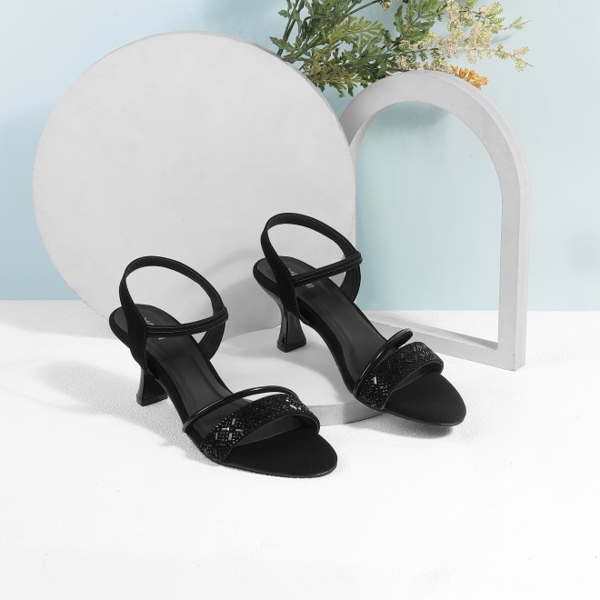 Mochi Women Black Casual Sandals