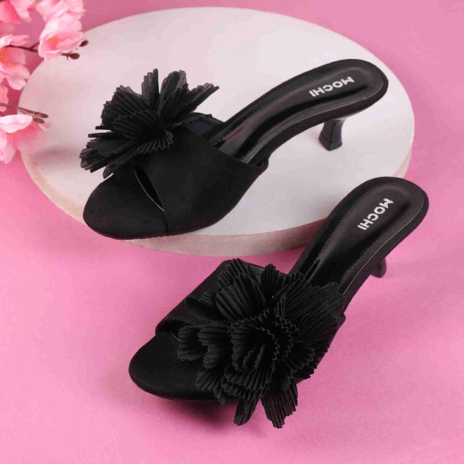 Mochi Women Black Casual Mules (SKU: 40-241-11-37)