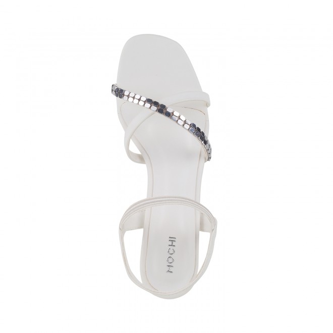 Mochi Women White Party Sandals (SKU: 40-2442-16-36)