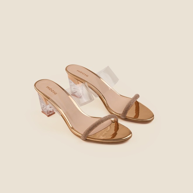Mochi Women Rose-Gold Party Sandals (SKU: 40-2475-52-37)