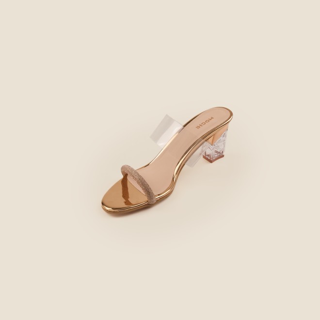 Mochi Women Rose-Gold Party Sandals (SKU: 40-2475-52-37)