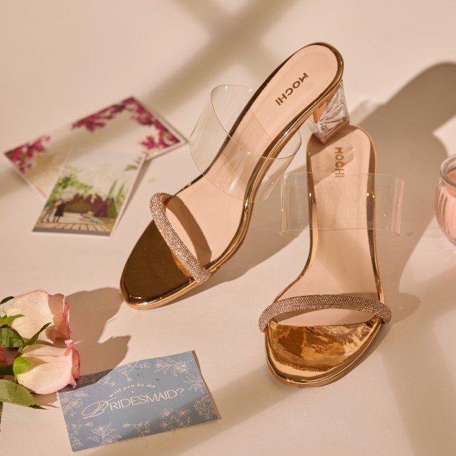 Mochi Women Rose-Gold Party Sandals (SKU: 40-2475-52-37)