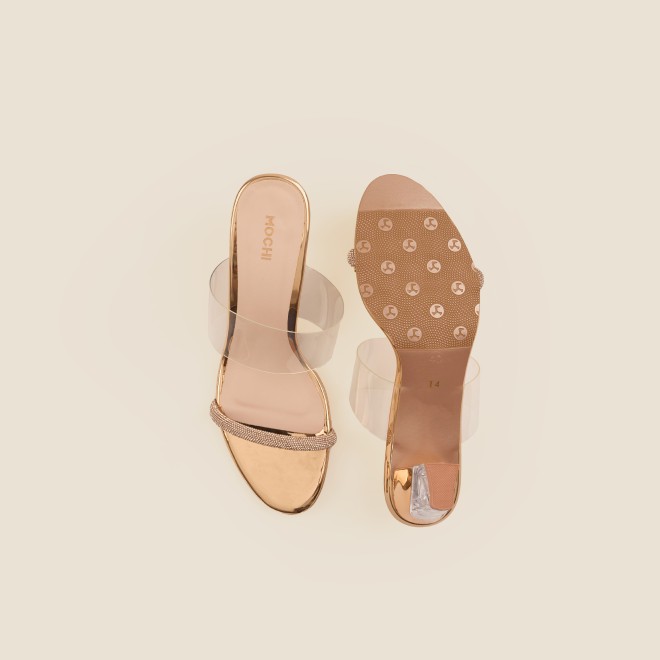 Mochi Women Rose-Gold Party Sandals (SKU: 40-2475-52-37)