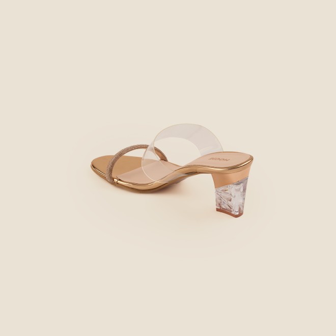 Mochi Women Rose-Gold Party Sandals (SKU: 40-2475-52-37)
