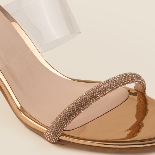 Mochi Women Rose-Gold Party Sandals (SKU: 40-2475-52-37)
