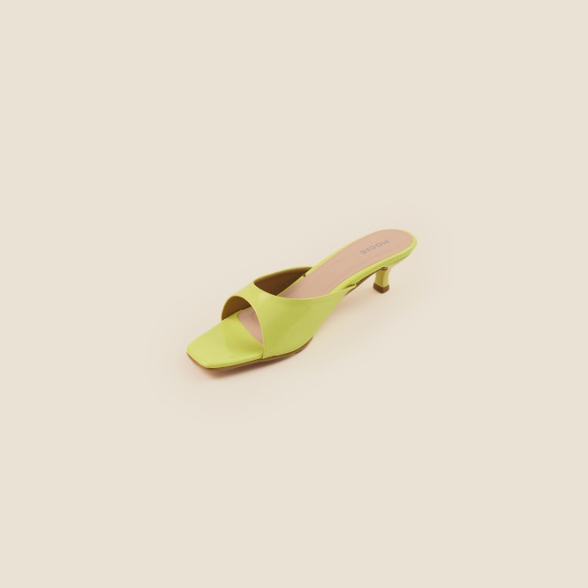 Mochi Women Yellow Casual Slides (SKU: 40-2476-33-37)