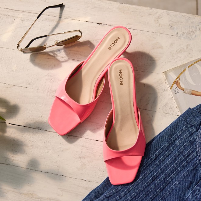 Mochi Women Pink Casual Slides (SKU: 40-2476-24-36)