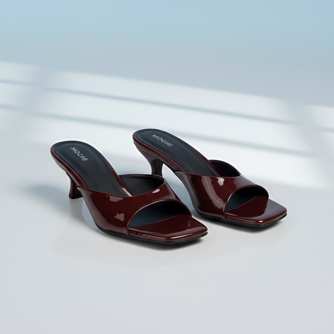 Mochi Women Maroon Casual Slip Ons