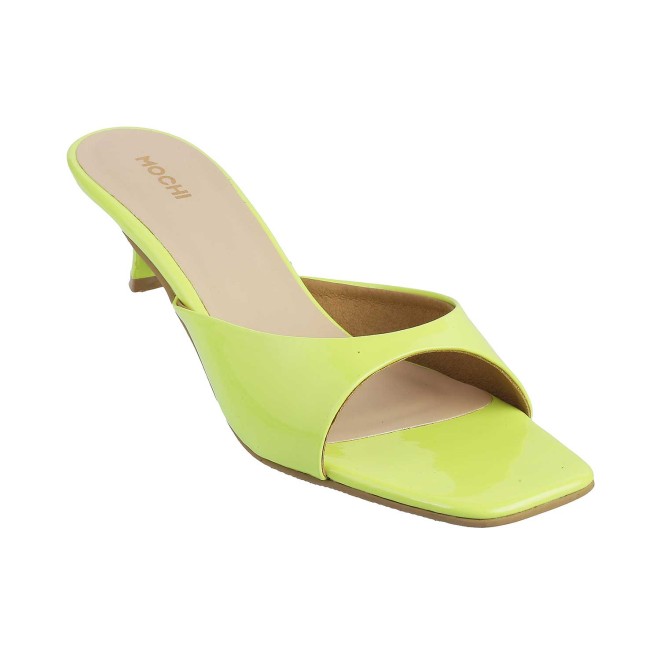 Mochi Women Yellow Casual Slides (SKU: 40-2476-33-37)