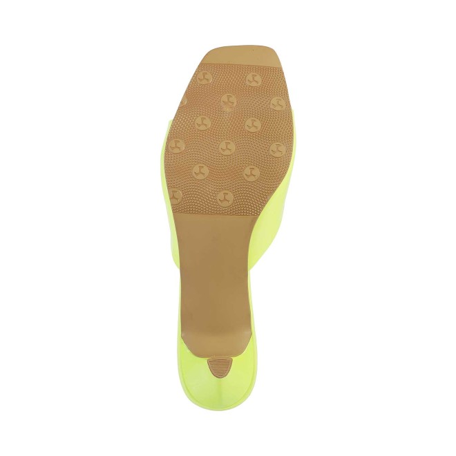 Mochi Women Yellow Casual Slides (SKU: 40-2476-33-37)