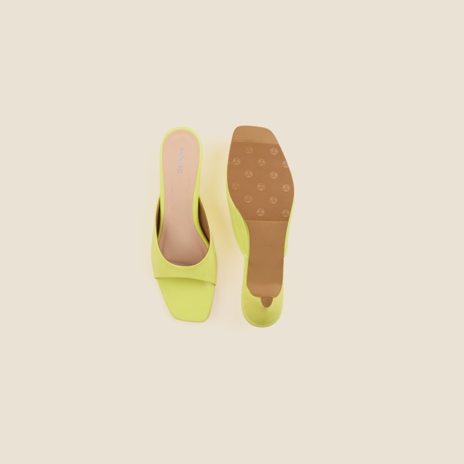 Mochi Women Yellow Casual Slides (SKU: 40-2476-33-37)