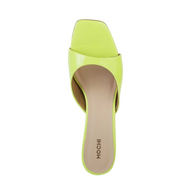 Mochi Women Yellow Casual Slides (SKU: 40-2476-33-37)