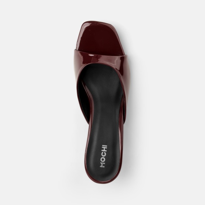 Mochi Women Maroon Casual Slip Ons (SKU: 40-2476-44-36)