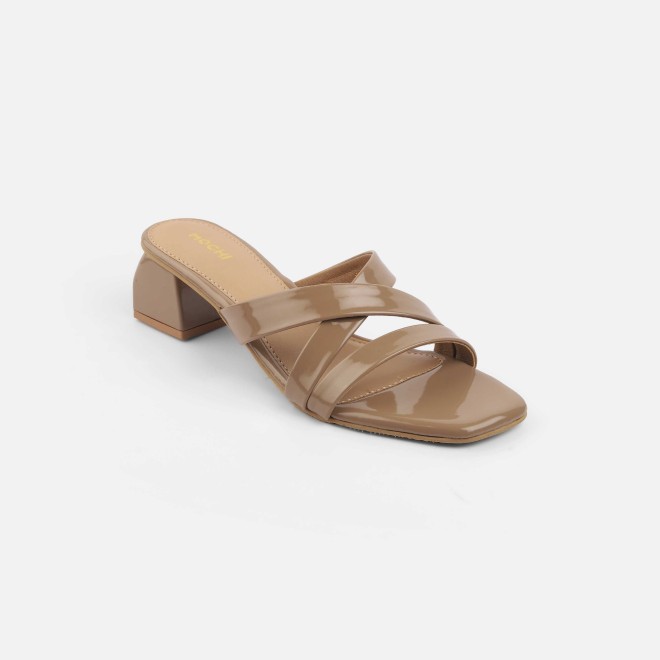 Mochi Women Beige Casual Slip Ons