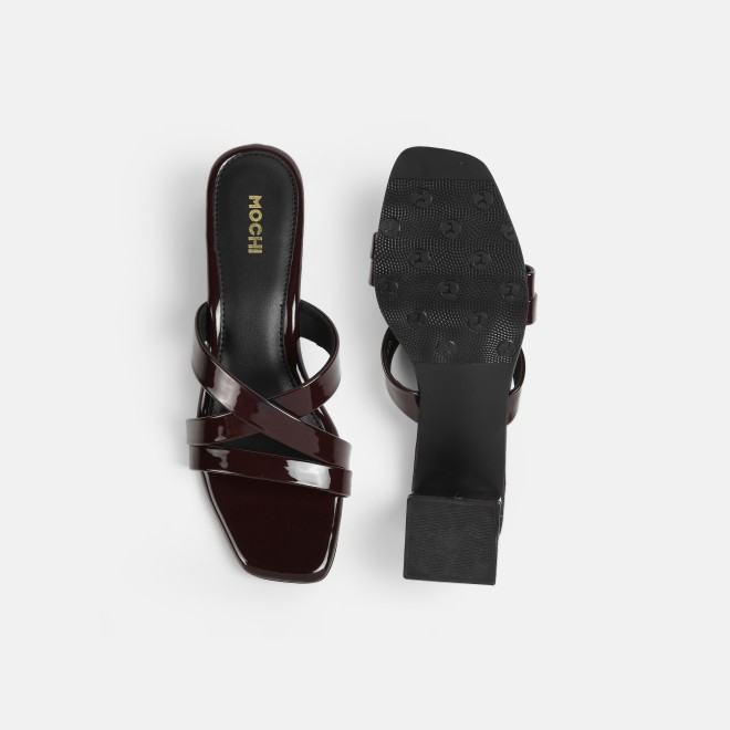 Mochi Women Maroon Casual Slip Ons (SKU: 40-2519-44-36)