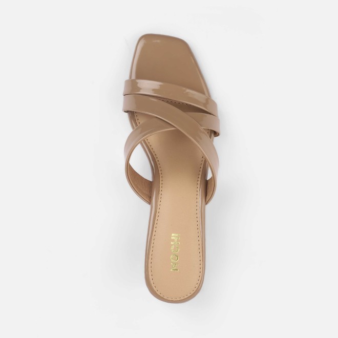 Mochi Women Beige Casual Slip Ons (SKU: 40-2519-20-36)