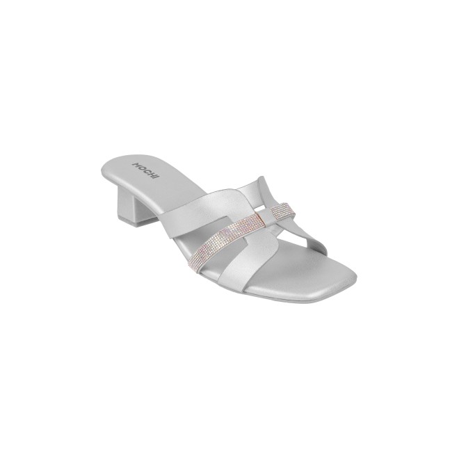 Mochi Women Silver Casual Slip Ons (SKU: 40-276-27-36)