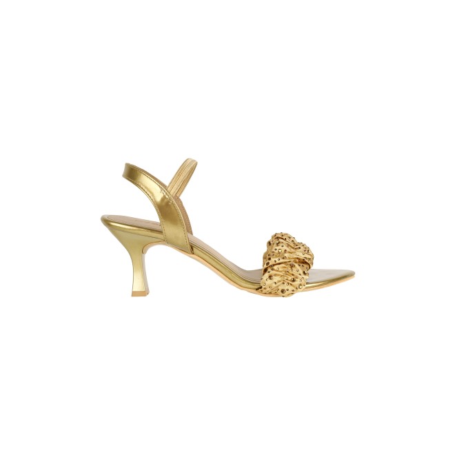 Mochi Women Antique-Gold Party Sandals (SKU: 40-279-28-36)