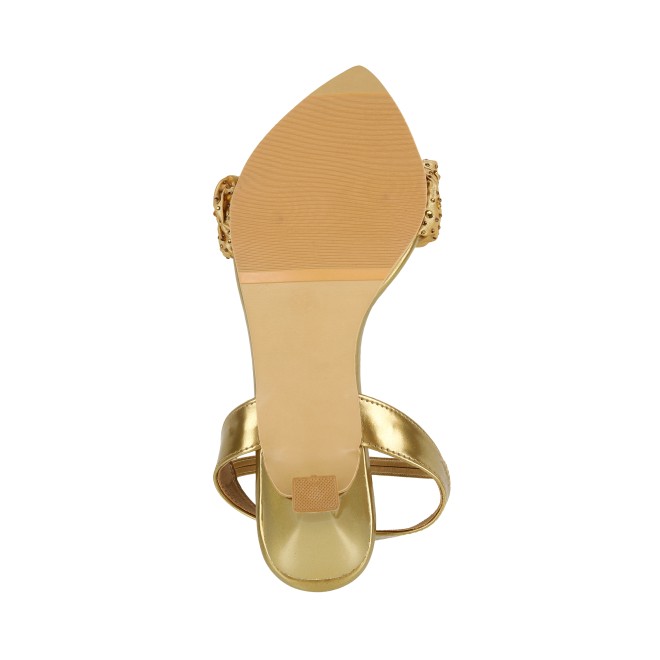 Mochi Women Antique-Gold Party Sandals (SKU: 40-279-28-36)