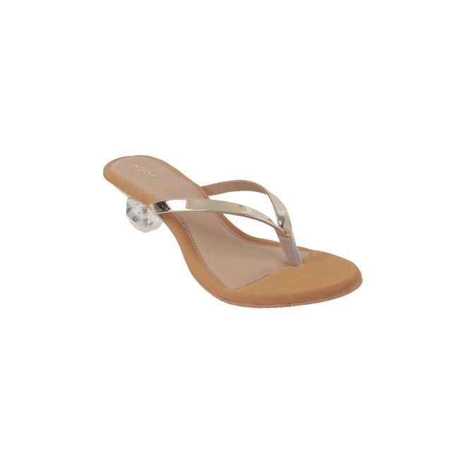 Mochi Women Gold Casual Slip Ons