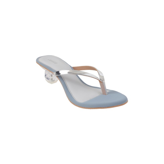 Mochi Women Silver Casual Slip Ons