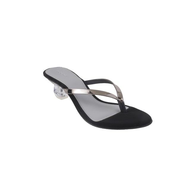 Mochi Women Gun-Metal Casual Slip Ons