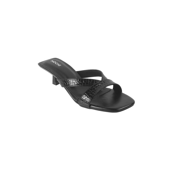 Mochi Women Black Casual Slip Ons