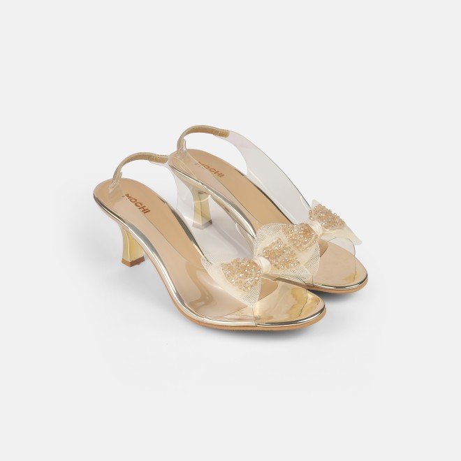 Mochi Women Gold Party Sandals (SKU: 40-297-15-36)