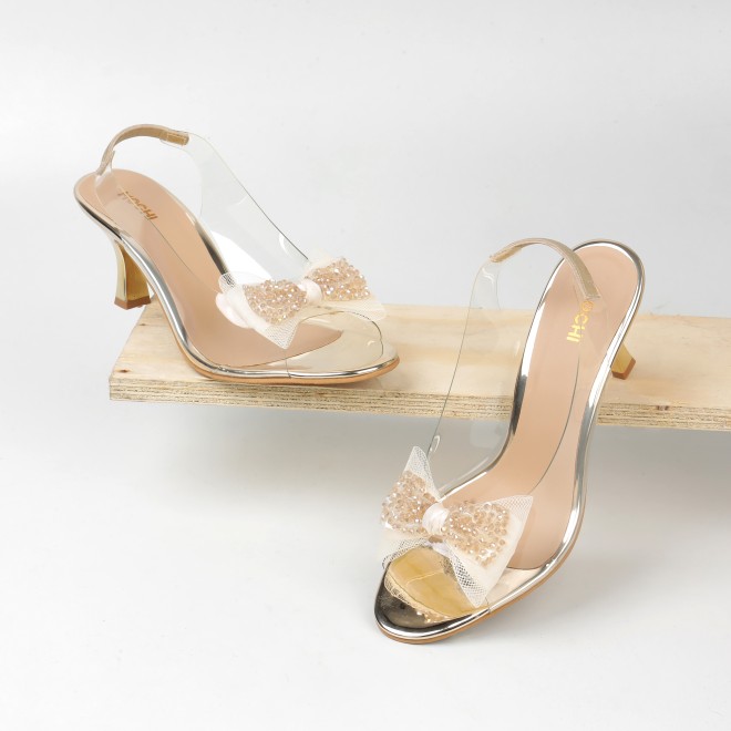 Mochi Women Gold Party Sandals