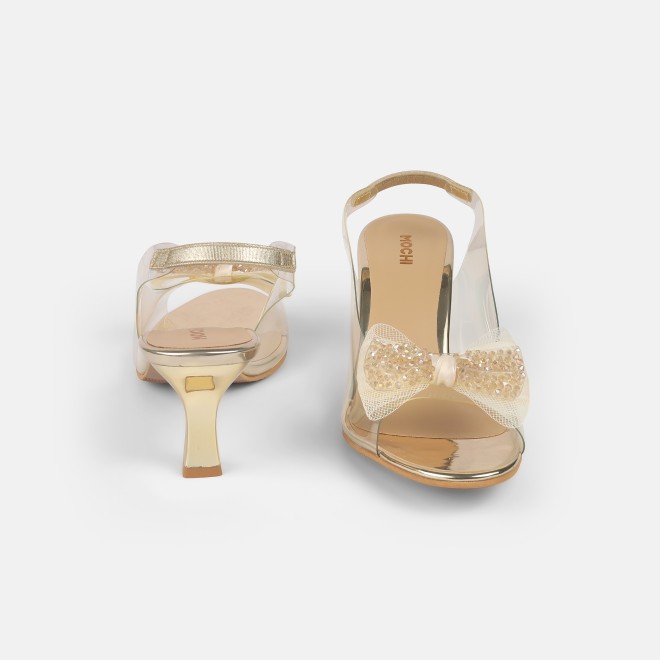 Mochi Women Gold Party Sandals (SKU: 40-297-15-36)