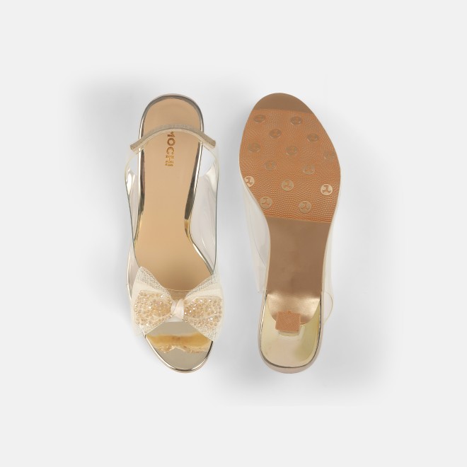 Mochi Women Gold Party Sandals (SKU: 40-297-15-36)