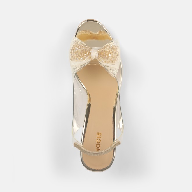 Mochi Women Gold Party Sandals (SKU: 40-297-15-36)