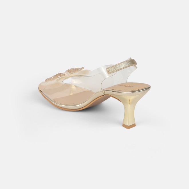 Mochi Women Gold Party Sandals (SKU: 40-297-15-36)