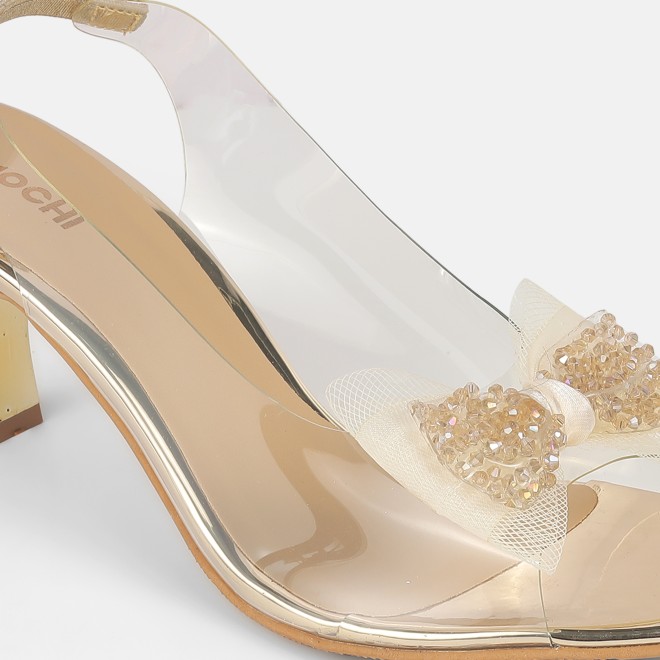 Mochi Women Gold Party Sandals (SKU: 40-297-15-36)