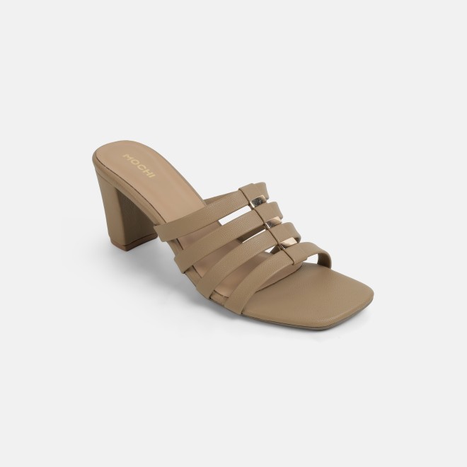 Mochi Women Beige Casual Slip Ons (SKU: 40-309-20-36)