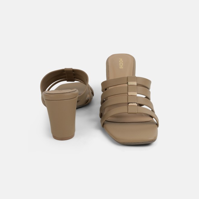 Mochi Women Beige Casual Slip Ons (SKU: 40-309-20-36)