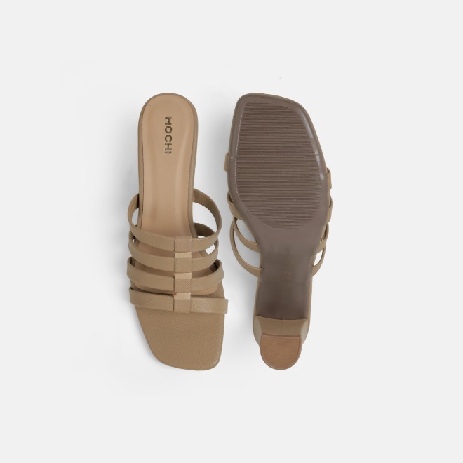 Mochi Women Beige Casual Slip Ons (SKU: 40-309-20-36)