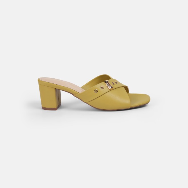 Mochi Women Yellow Casual Slip Ons (SKU: 40-341-33-36)