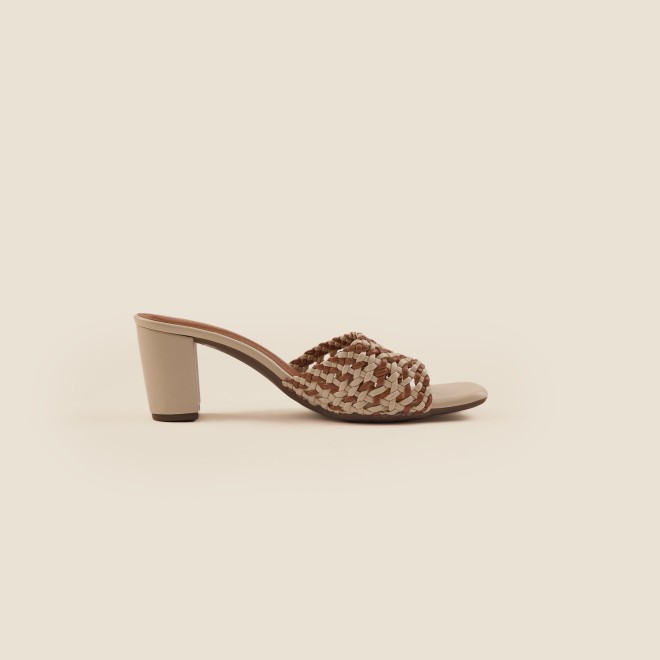 Mochi Women Beige Casual Slip Ons (SKU: 40-344-20-36)