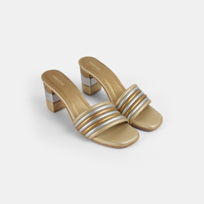 Mochi Women Gold Casual Slip Ons (SKU: 40-353-15-37)