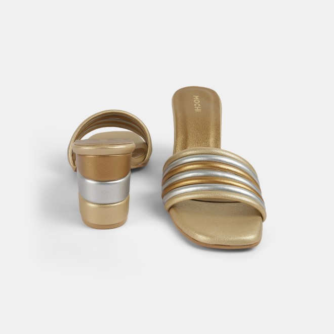 Mochi Women Gold Casual Slip Ons (SKU: 40-353-15-37)