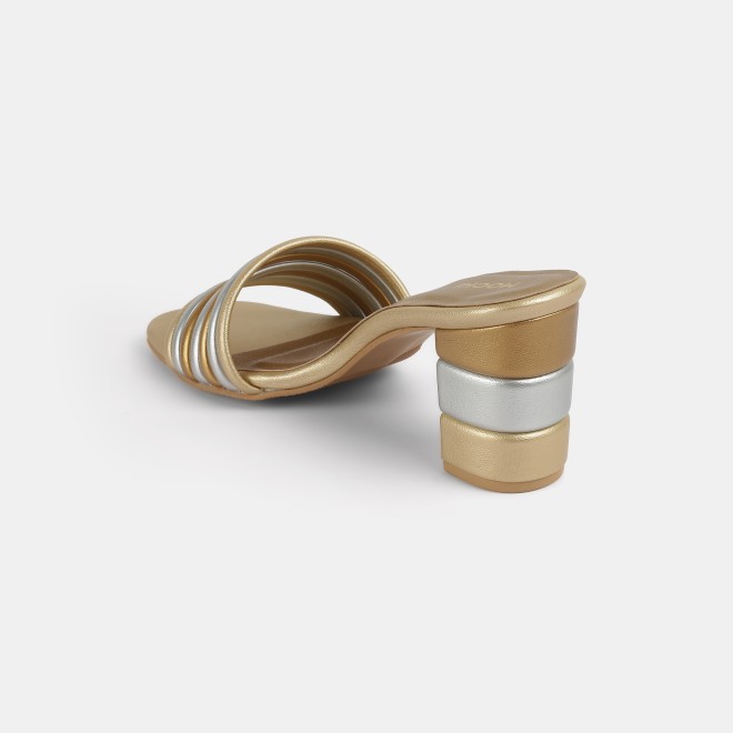Mochi Women Gold Casual Slip Ons (SKU: 40-353-15-37)