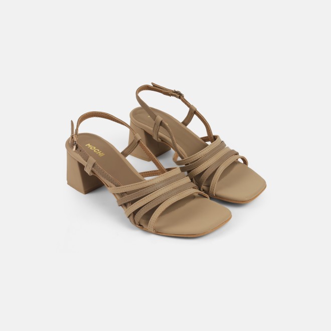 Mochi Women Beige Casual Sandals (SKU: 40-373-20-37)