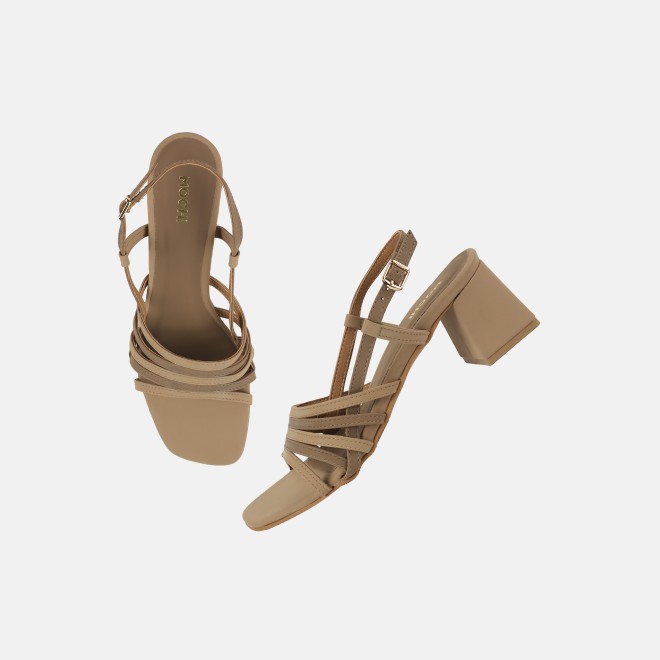 Mochi Women Beige Casual Sandals (SKU: 40-373-20-37)