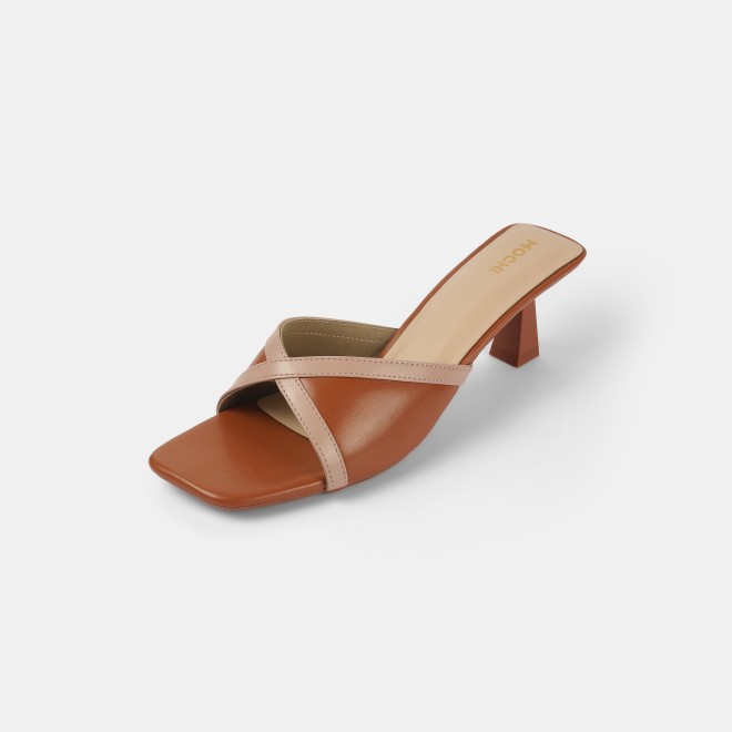 Mochi Women Tan Casual Slip Ons (SKU: 40-376-23-36)