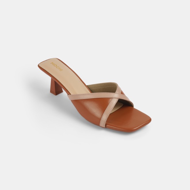 Mochi Women Tan Casual Slip Ons (SKU: 40-376-23-36)