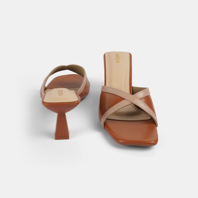 Mochi Women Tan Casual Slip Ons (SKU: 40-376-23-36)