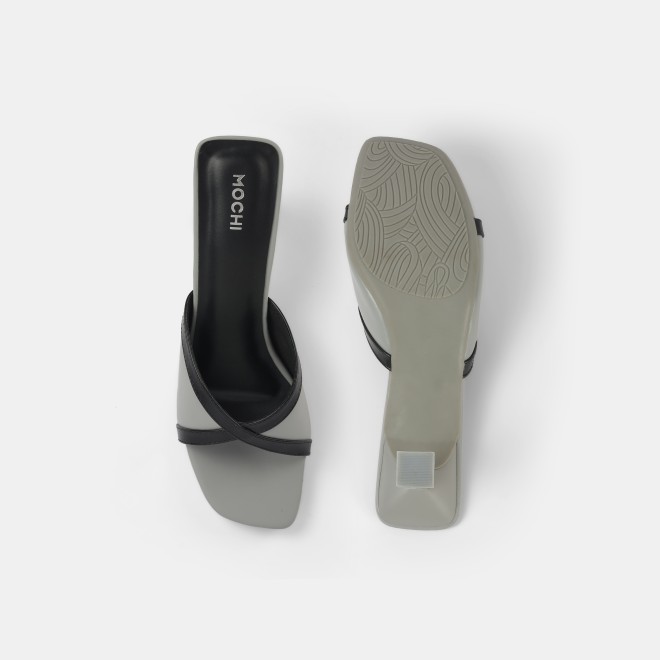Mochi Women Grey Casual Slip Ons (SKU: 40-376-14-38)