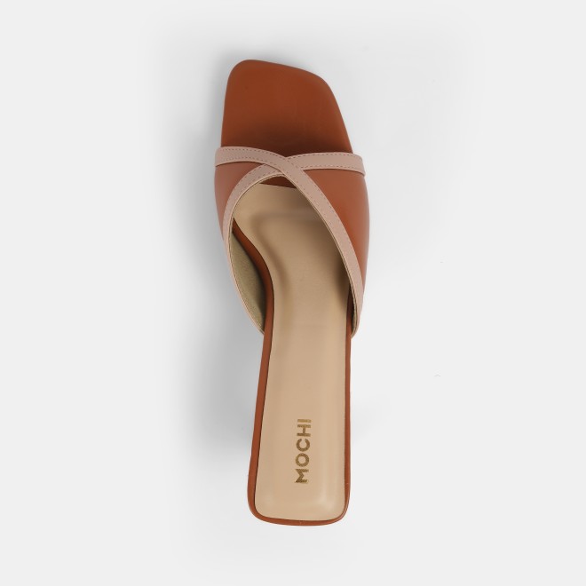 Mochi Women Tan Casual Slip Ons (SKU: 40-376-23-36)