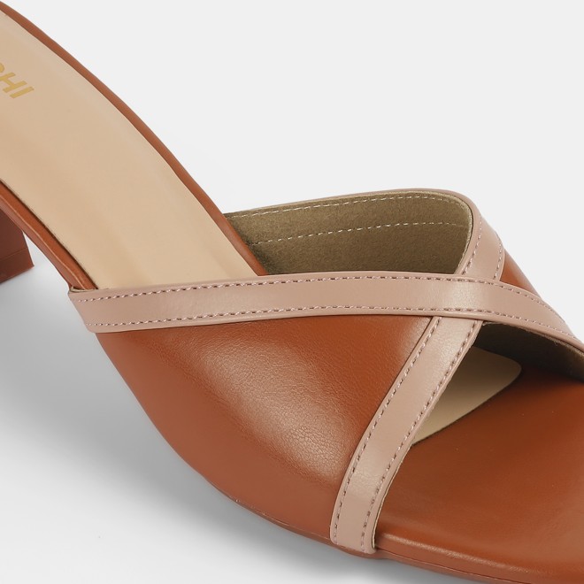 Mochi Women Tan Casual Slip Ons (SKU: 40-376-23-36)